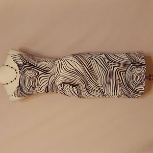 ‼️3 for $30‼️  Janette Brown Cream and Tan Drape Front Dress